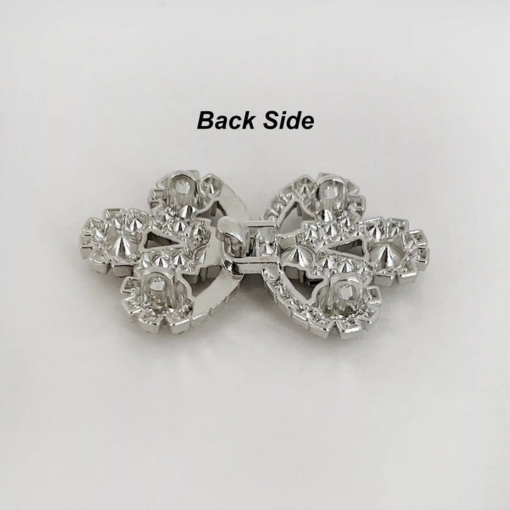 Bow Inspire Rhinestone Metal Frog Closure Buttons