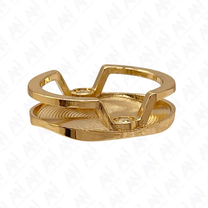 Concentric Circle Gold Metal Buckle