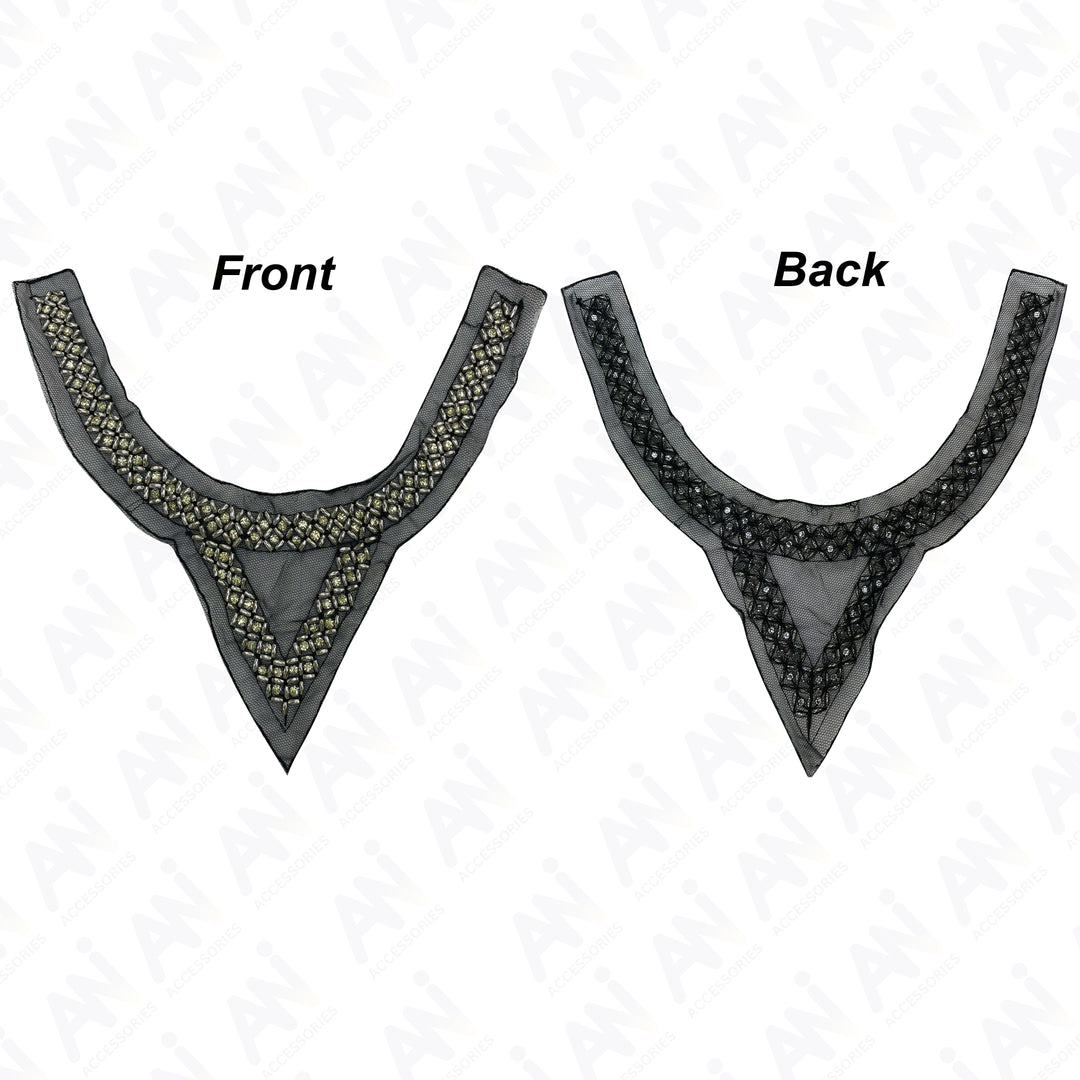 Rhombus and Triangle Beaded Neckline