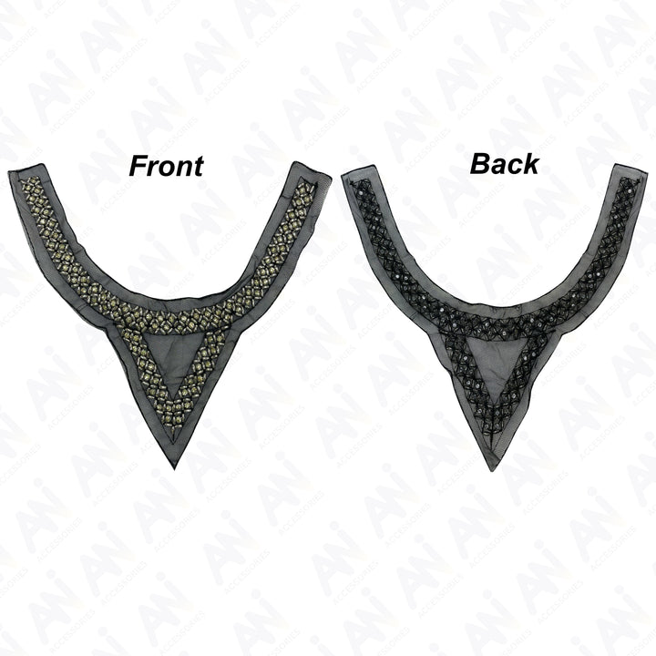 Rhombus and Triangle Beaded Neckline