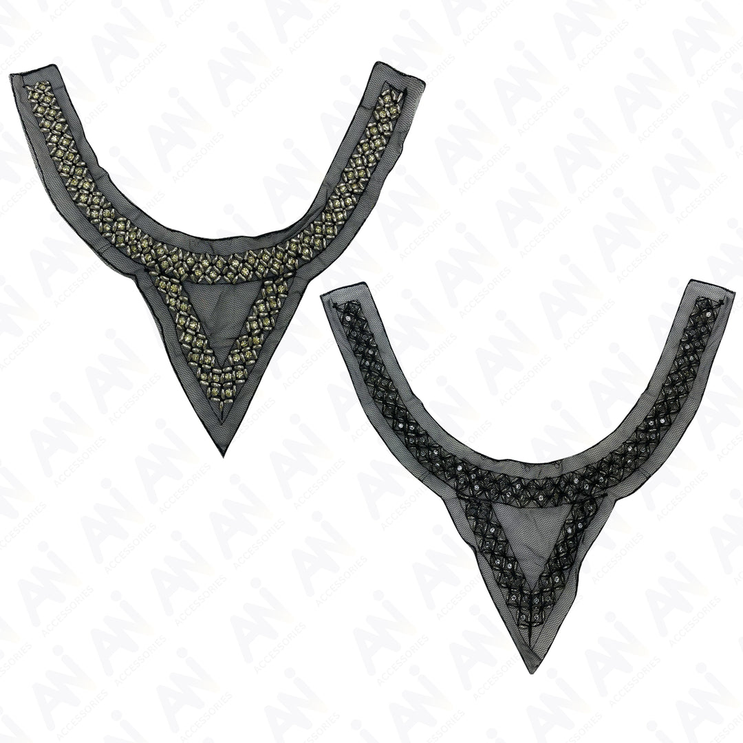 Rhombus and Triangle Beaded Neckline