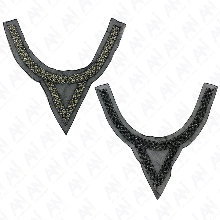 Rhombus and Triangle Beaded Neckline