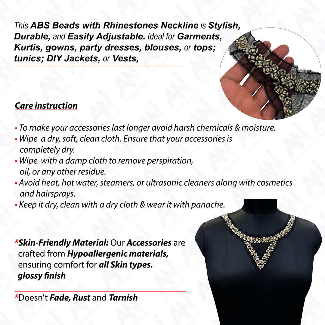 Rhombus and Triangle Beaded Neckline