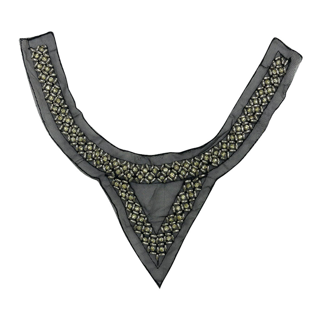 Rhombus and Triangle Beaded Neckline