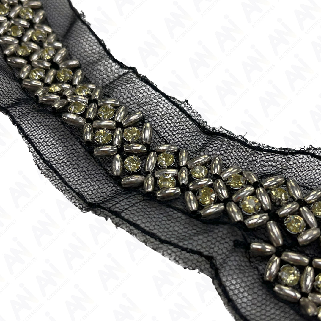 Rhombus and Triangle Beaded Neckline