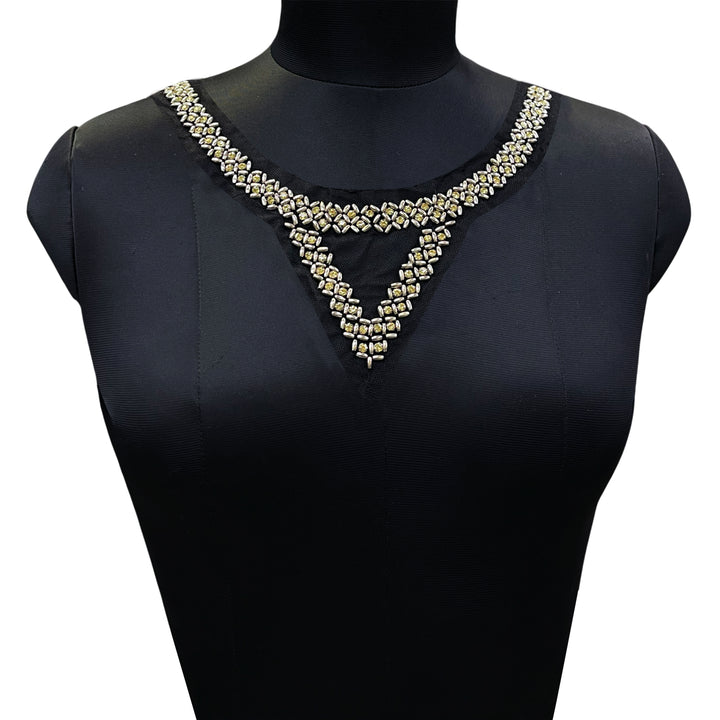 Rhombus and Triangle Beaded Neckline