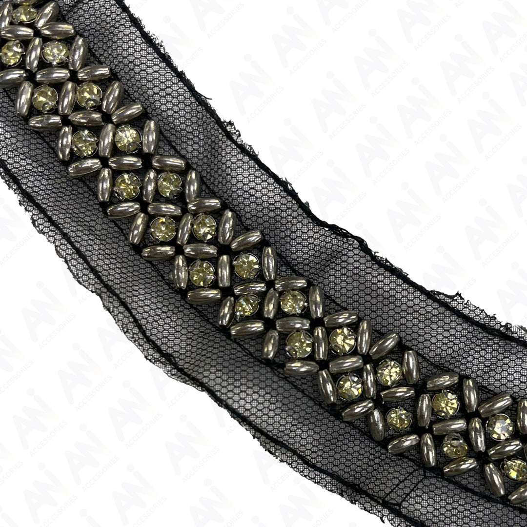 Rhombus and Triangle Beaded Neckline