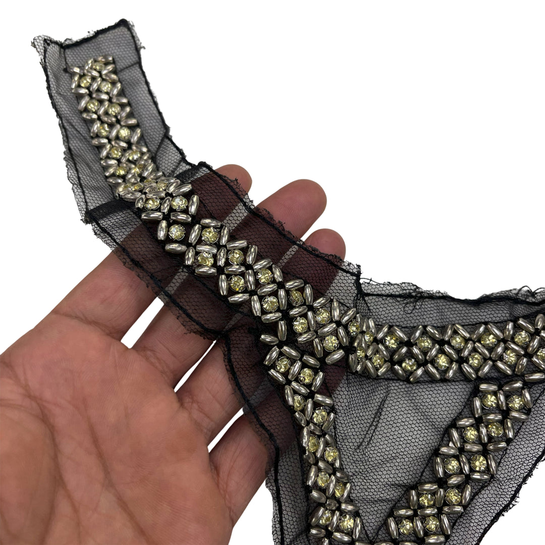 Rhombus and Triangle Beaded Neckline