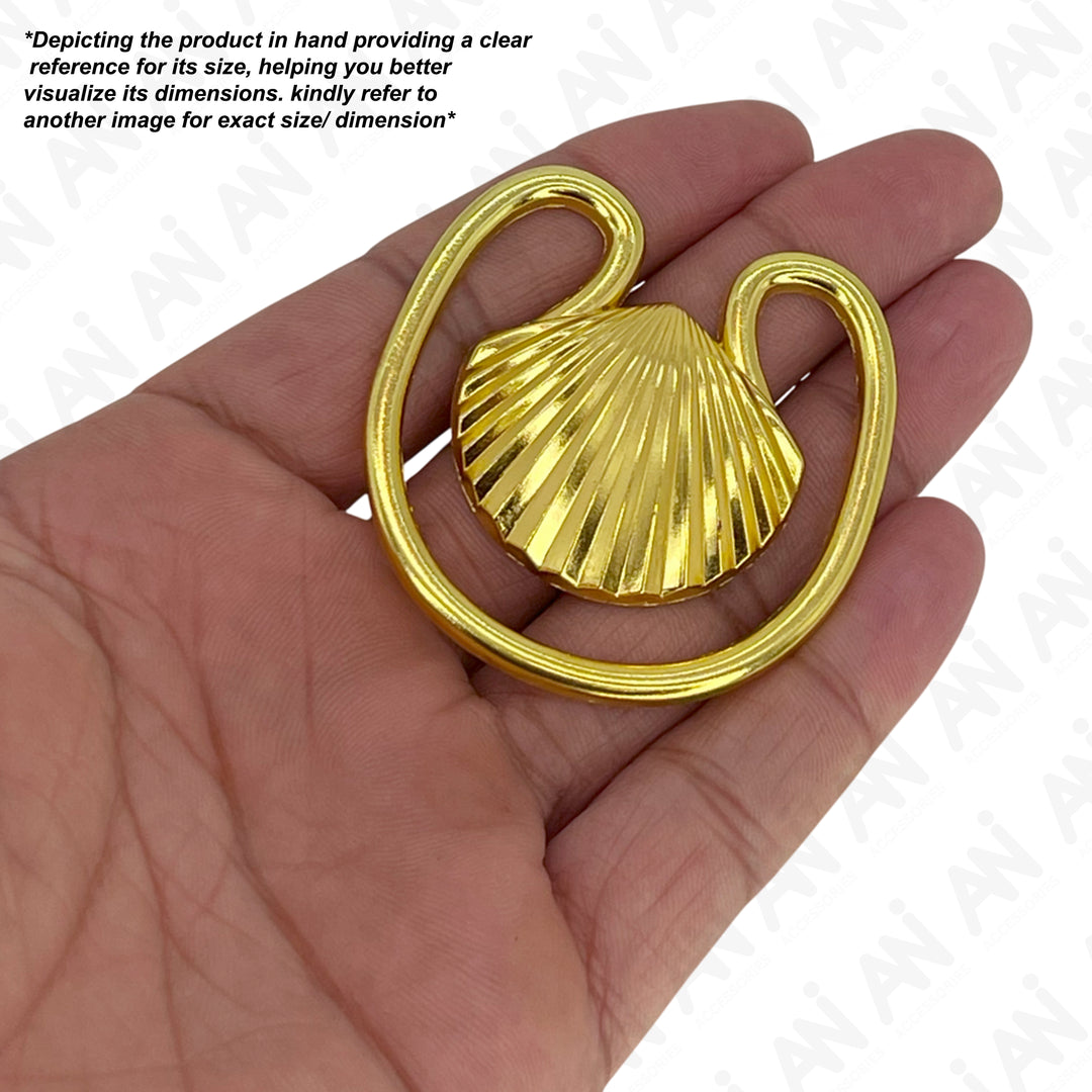 Golden Clam Seashell Metal Buckle