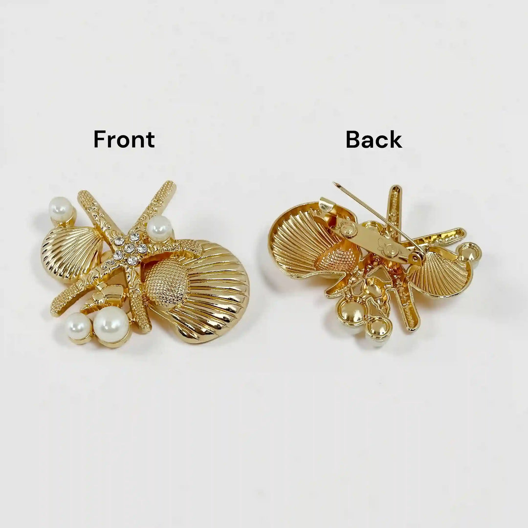Luxury Oceanic Starfish Brooch & Shell Buttons