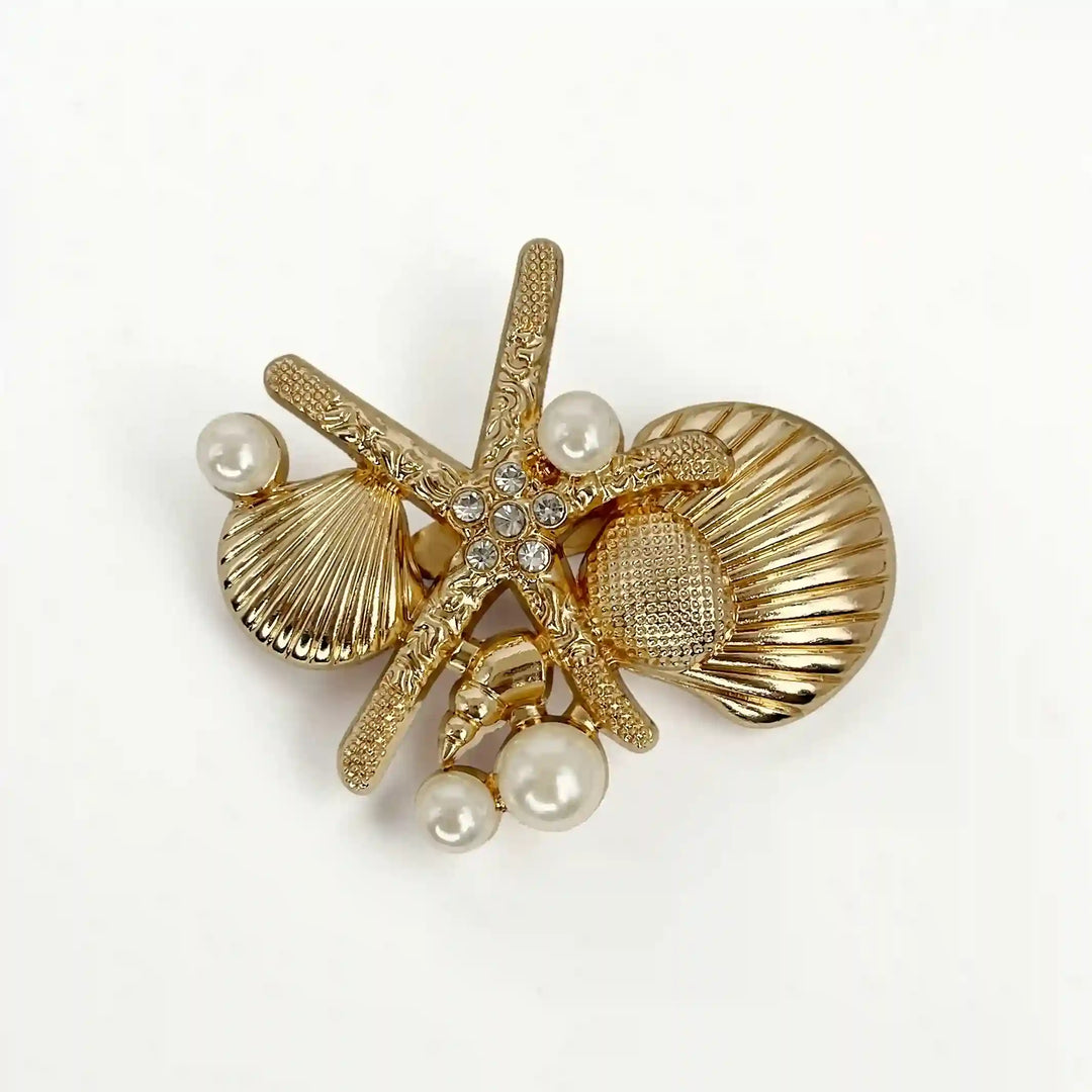 Luxury Oceanic Starfish Brooch & Shell Buttons