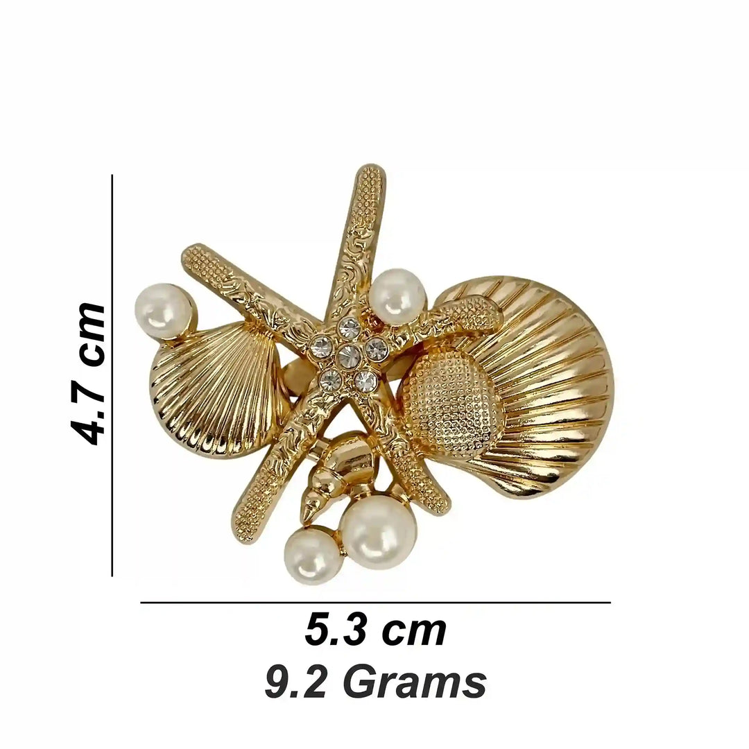 Luxury Oceanic Starfish Brooch & Shell Buttons
