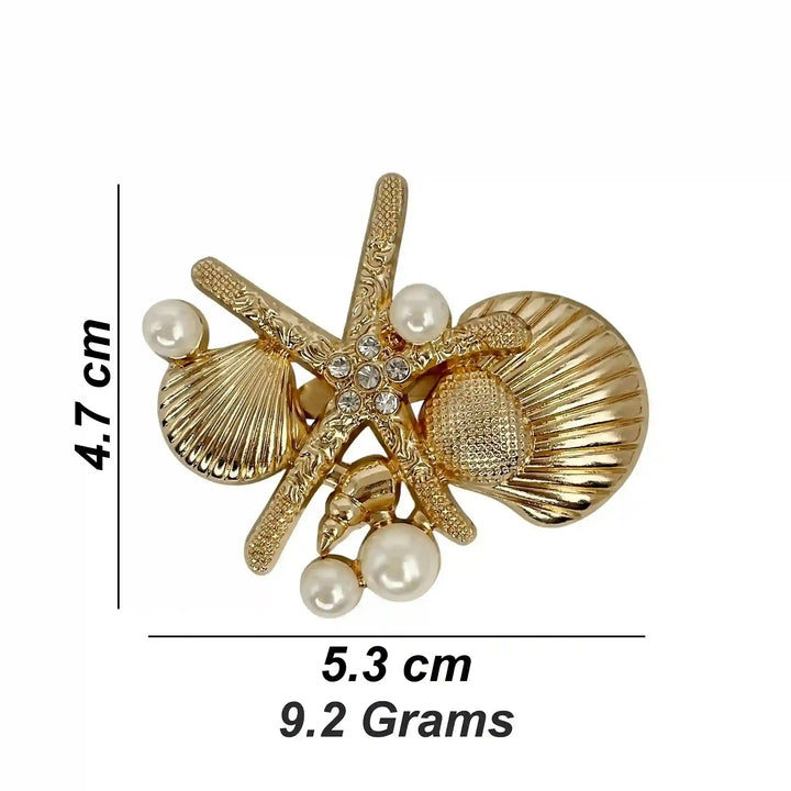 Luxury Oceanic Starfish Brooch & Shell Buttons