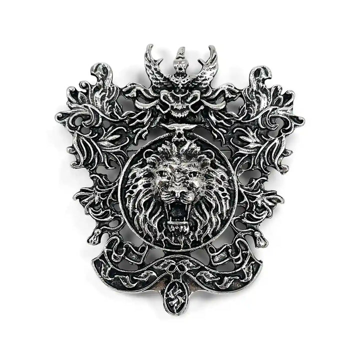 Heraldic Lion Crest Brooch