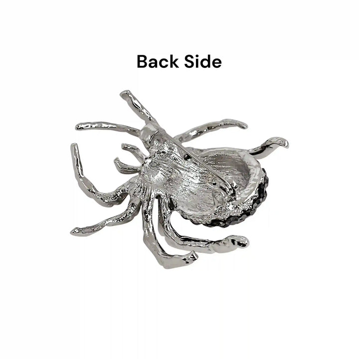 Rhinestone Spider Brooch