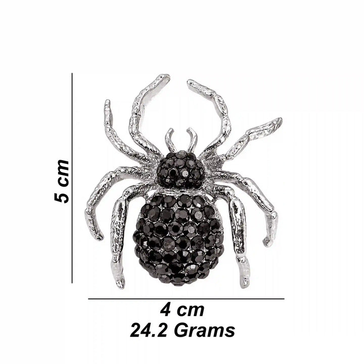 Rhinestone Spider Brooch