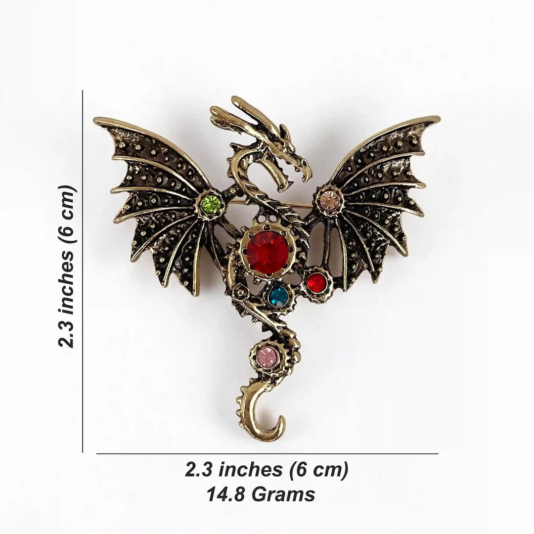 Jeweled Dragon Fantasy Brooch