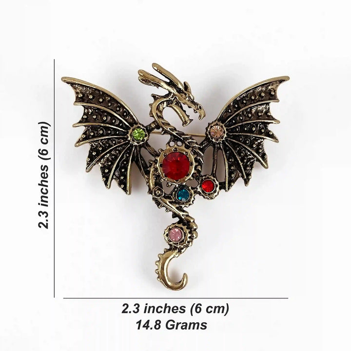 Jeweled Dragon Fantasy Brooch