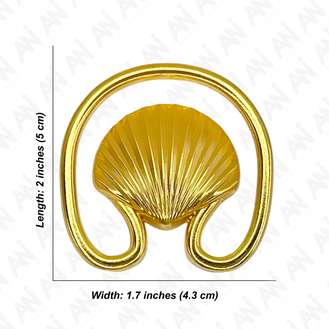 Golden Clam Seashell Metal Buckle