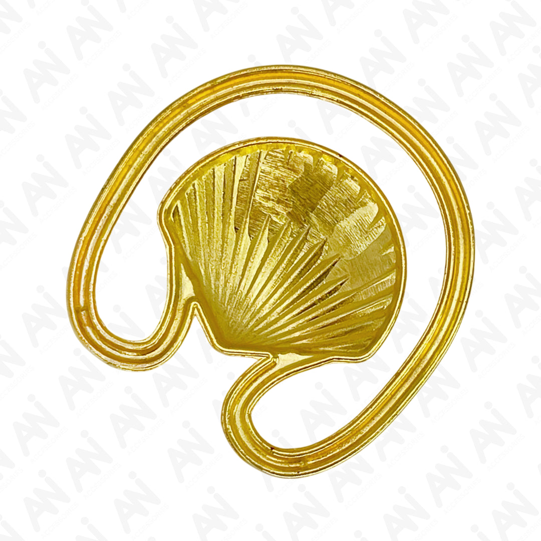 Golden Clam Seashell Metal Buckle