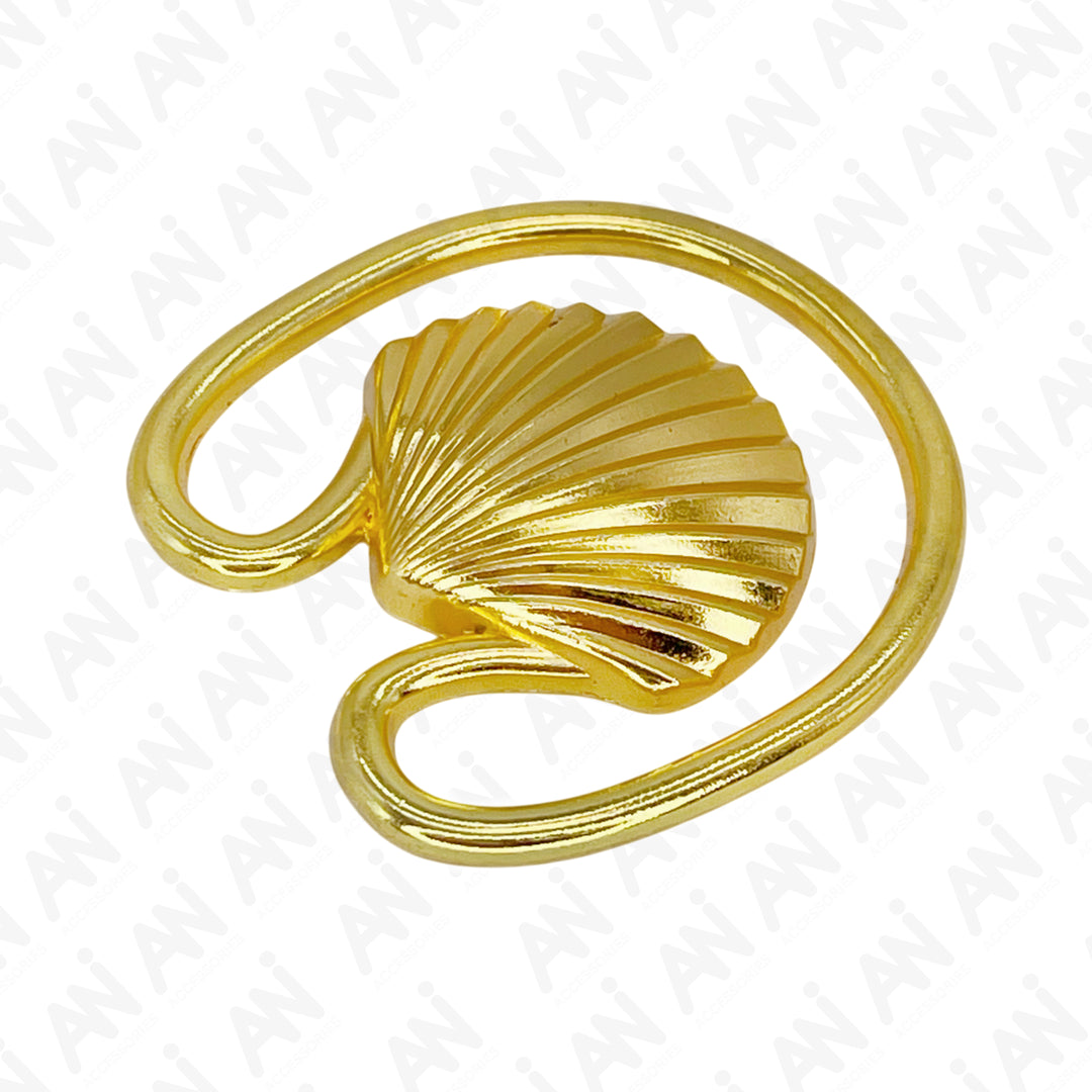 Golden Clam Seashell Metal Buckle