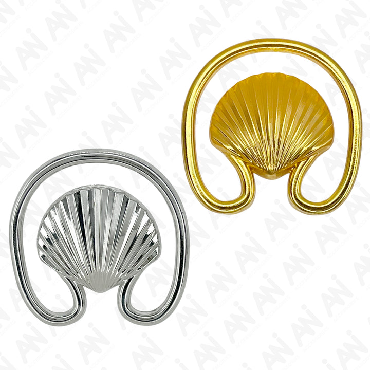 Golden Clam Seashell Metal Buckle