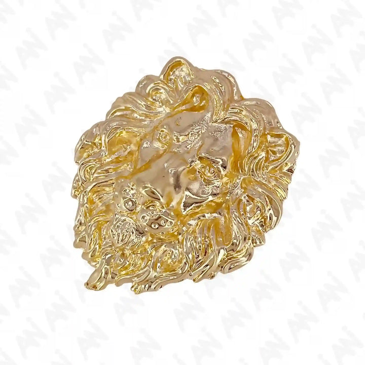 Shiny Gold Lion Metal Brooch