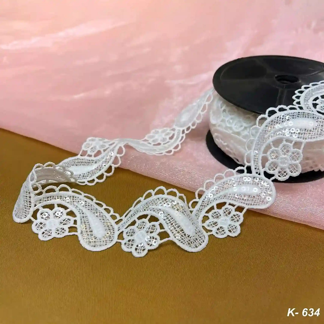 Paisely Floral Sequins Lace | SKU-K-634