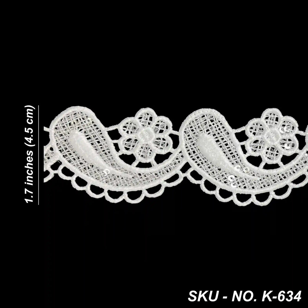 Paisely Floral Sequins Lace | SKU-K-634