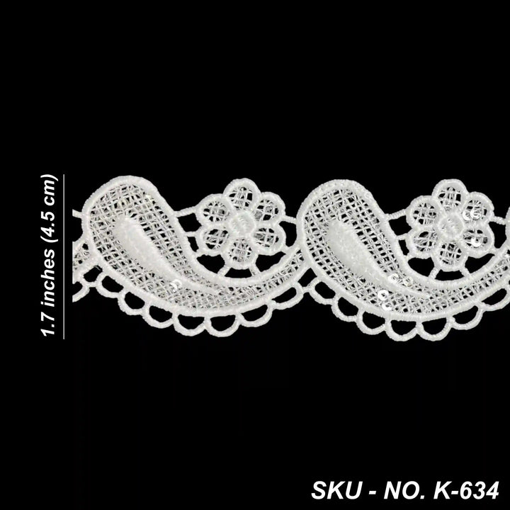 Paisely Floral Sequins Lace | SKU-K-634