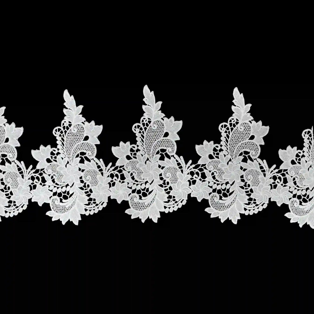 Floral & Leafy Embroidered Lace Border | K-727