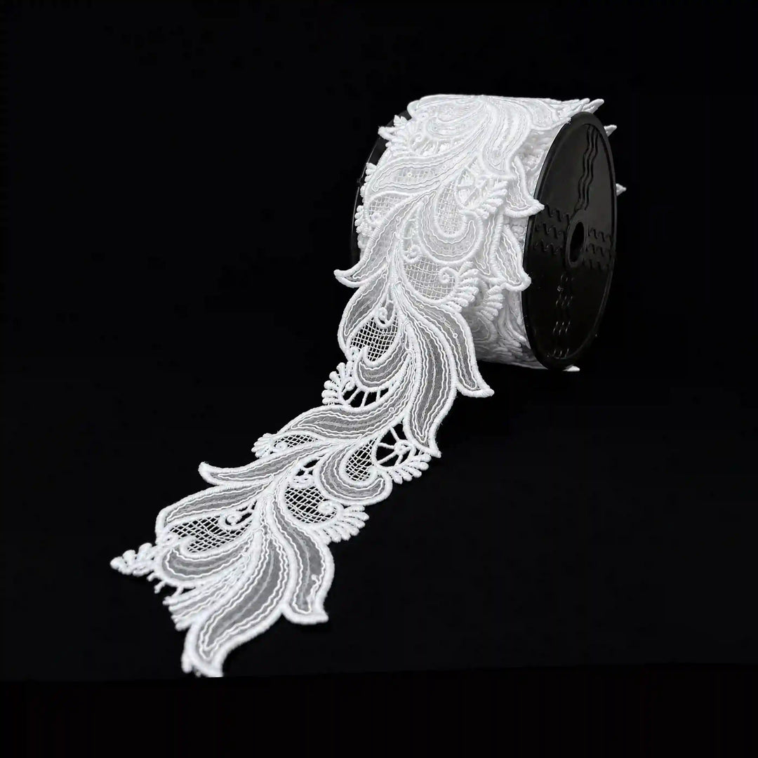 White Sequin Paisley Trim | SKU-661