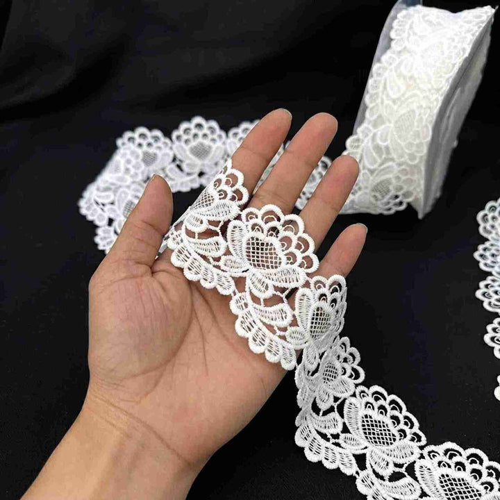 2 Meter | Blossom Lattice Spun Poly Lace | 1.9 inch | SKU-K3/738