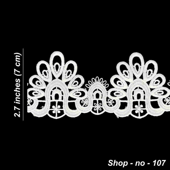 2 Meter | Symmetrical Arch Spun Poly Lace | 2.7 inch |  SKU-107