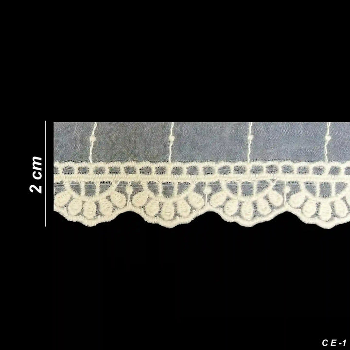 Delicate Scallop Organza Lace | 2 Meters | CE-1