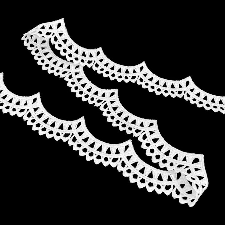 2 Meter | Crown-Edge Geometric Spun Poly Lace | 1.5 Inch | SKU-K3/731