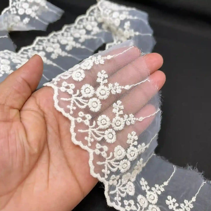 Floral Vine Organza Lace | 2 Meters | SKU-CE-6