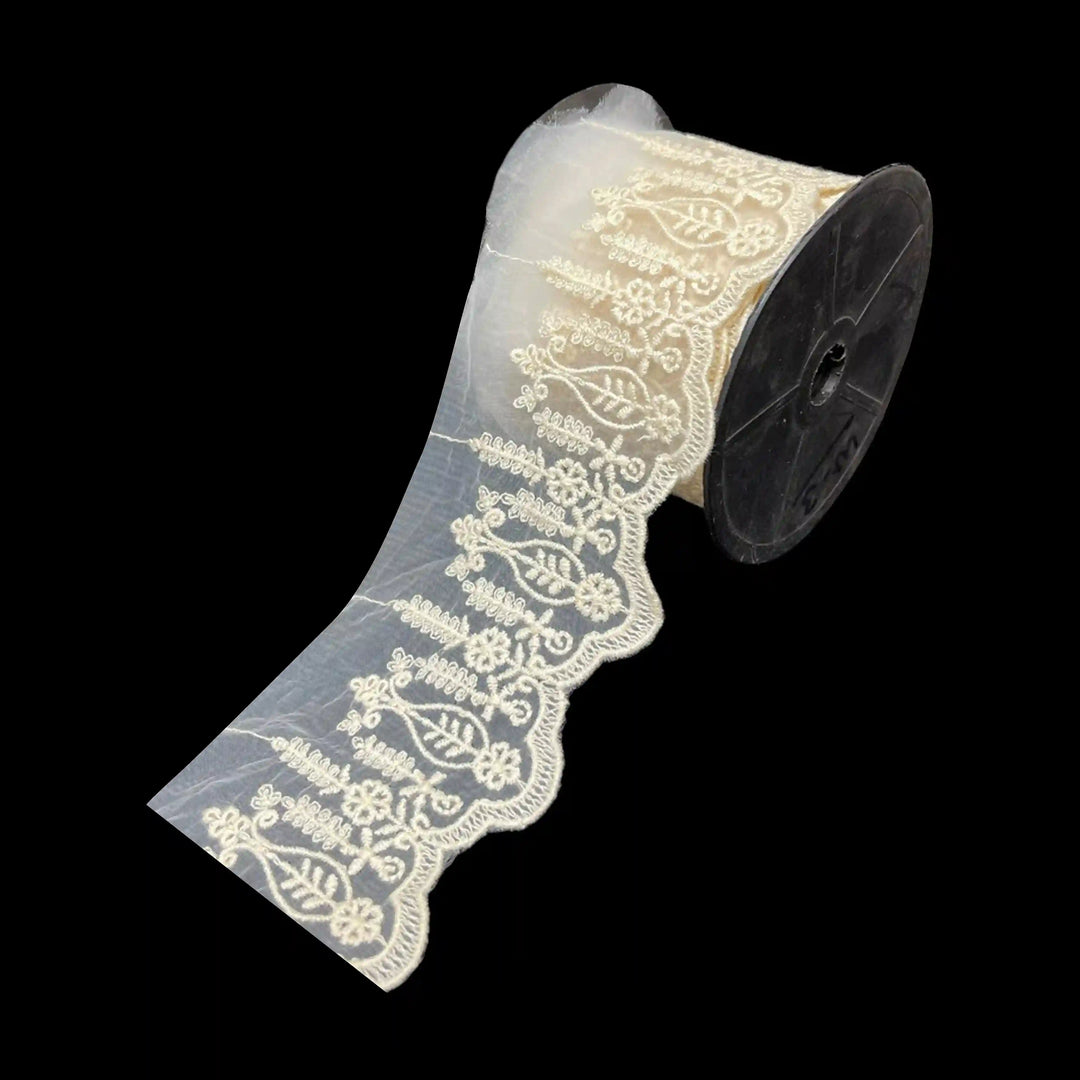 Floral Scallop Net Organza Lace | 2 Meters | CE-12