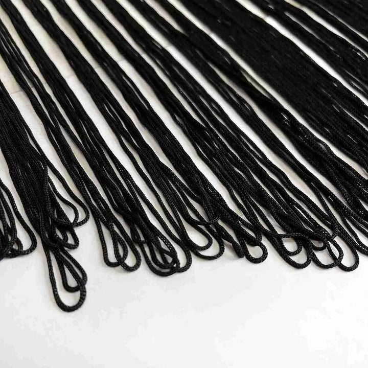 Black Crochet Fringe Scoop Neckline Patch