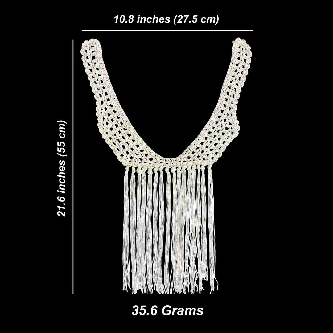 V-Neck Fringe Neckline Lace