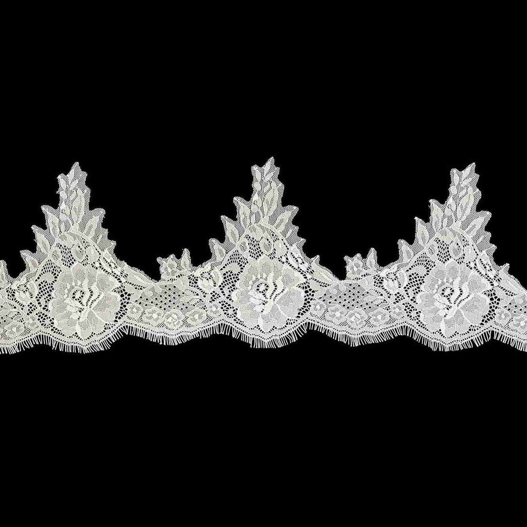 Floral Chantilly Lace Trim with Eyelash Edge | 3 Meters | FEL-5N