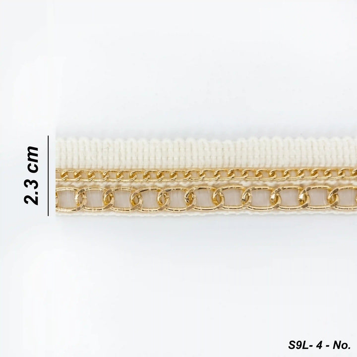 ANI Accessories off white lace border size chart showing 2.3 cm width with white color background 