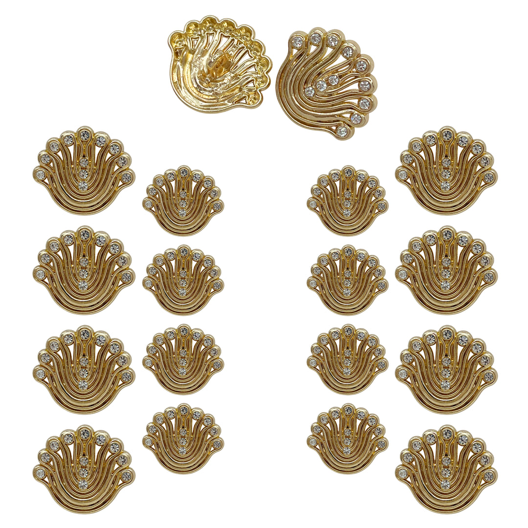 Decorative Fan-Shaped Metal Buttons