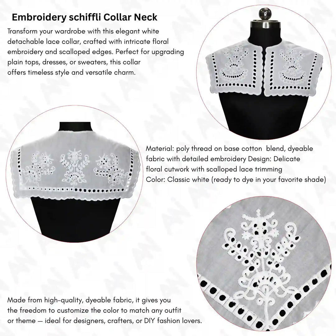 Infogrpahic Ruffled style neck collar by Ani Accessories designed to elevate dresses and stylish blouses.