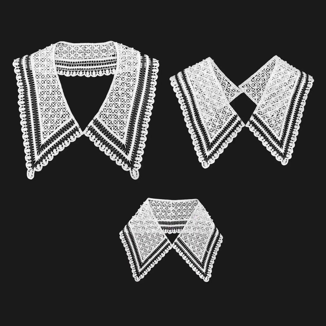 Lace Applique Detachable Collar for Adult & Kids by Ani Accessories, elegant floral sew-on fashion collar