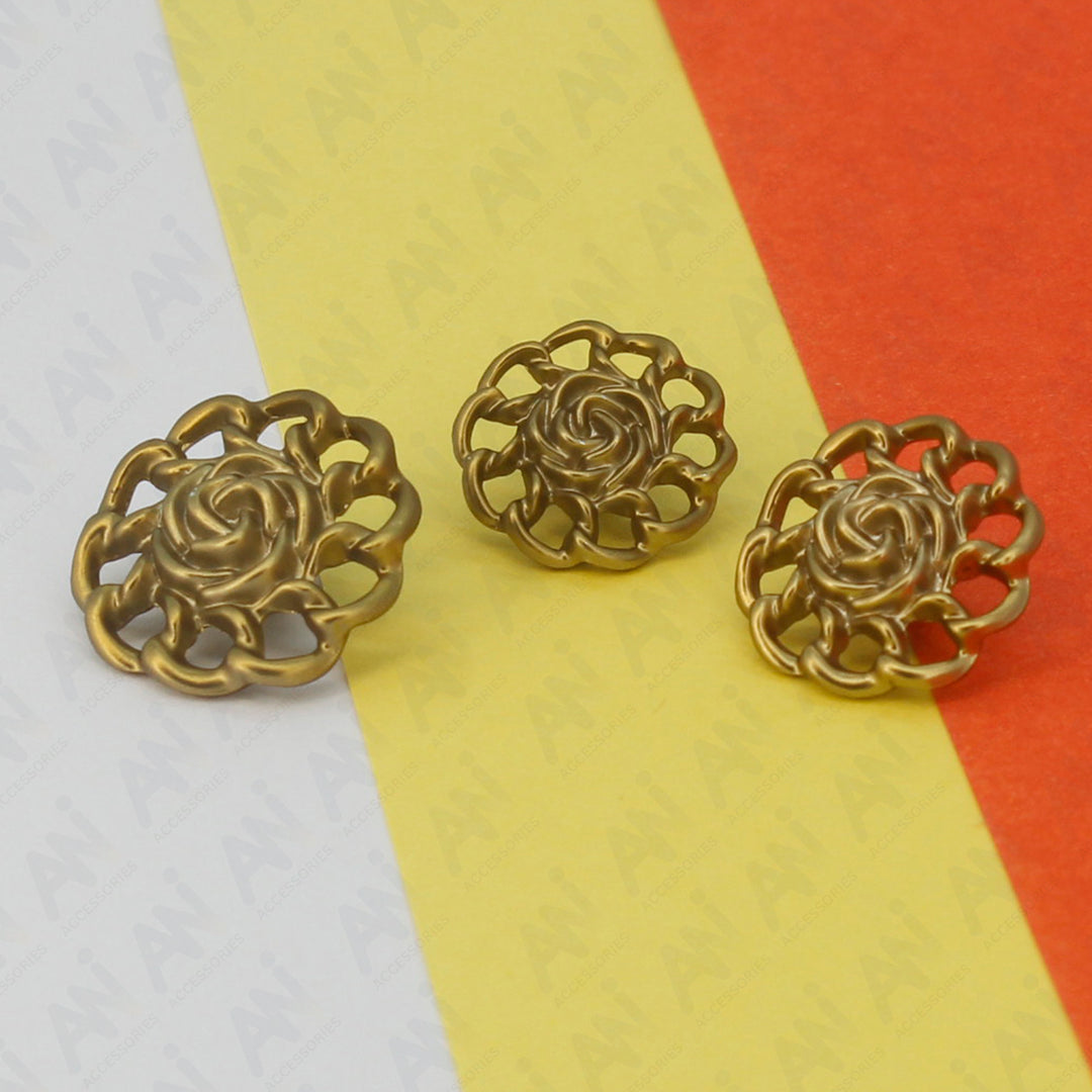 Clothing Gold Floral Design Buttons