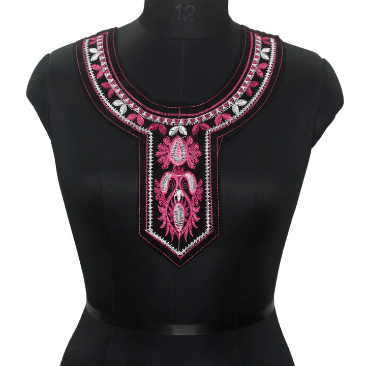 Majestic Pink & White Embroidered Neckline