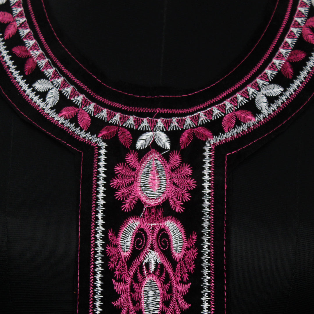 Majestic Pink & White Embroidered Neckline