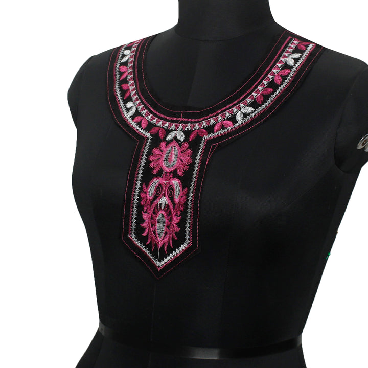 Majestic Pink & White Embroidered Neckline