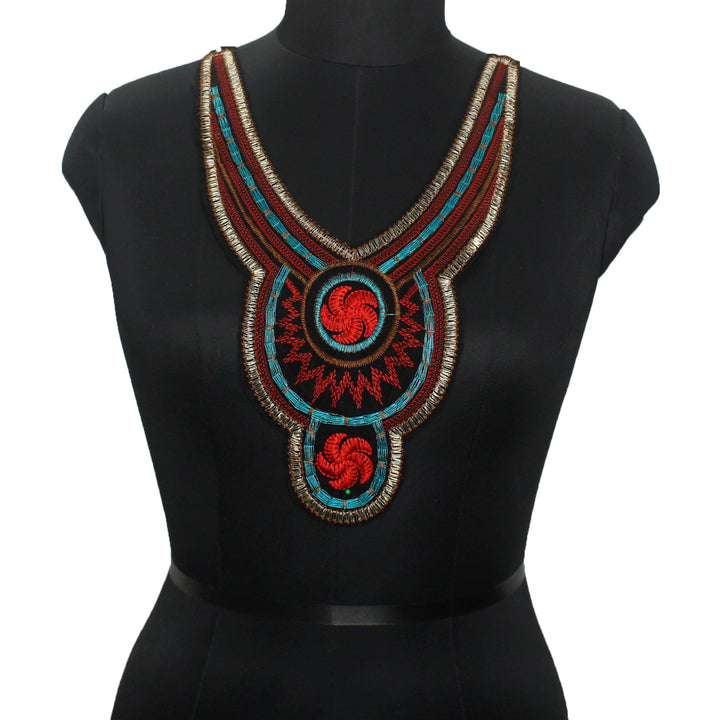 Multicolor Floral Style Neckline